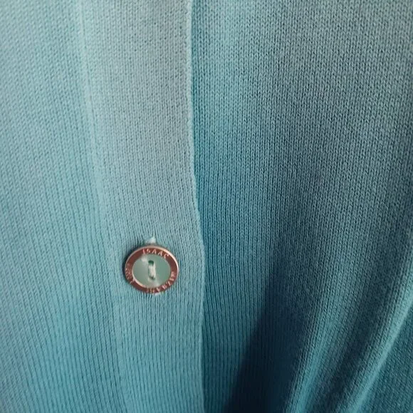 ISAAC MIZRAHI WOMEN'S MEDIUM 3/4 SLEEVE CARDIGAN TEAL OMBRE NWT - Picture 4 of 6